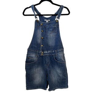 Mango Jeans Denim Short Overalls Romper Dungarees Medium Wash 100% Cotton XS/S